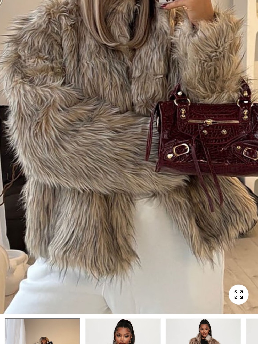 Taupe Faux Fur Jacket NWT
